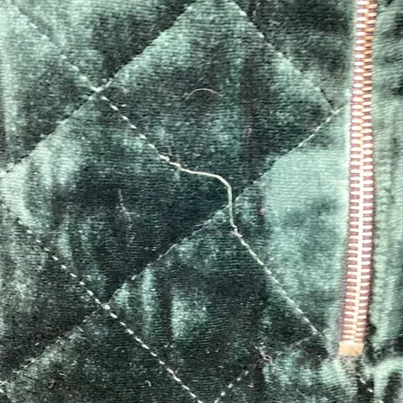 Sandro Quilted Skirt Size 2 Quilted Green Velvet Mini Viscose & Silk Blend - Picture 9 of 12
